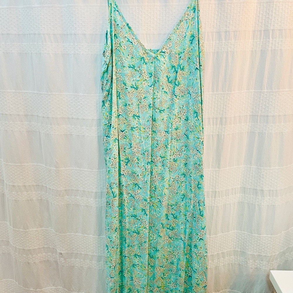 O'Neill long flown dress/ cover up with adjustable straps and side slits